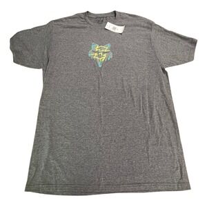 Fox Racing Short Short Sleeve Tee Men's Large Grey‎ NWT Fox Head